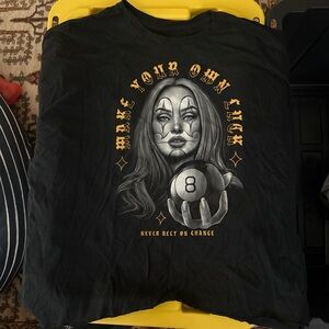 Black Graphic Tee with Design